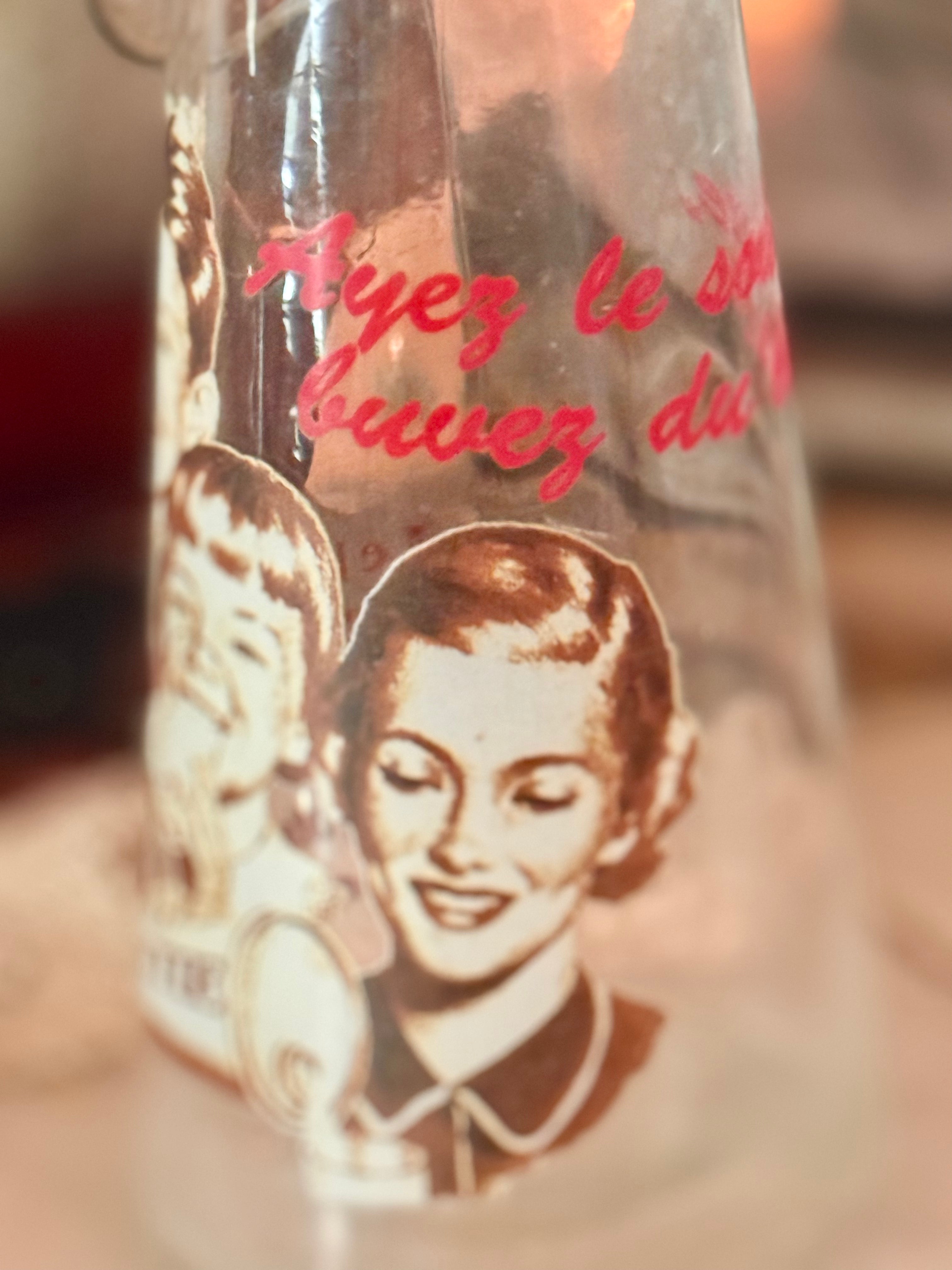 French Advertising Milk Bottle – Lactie Retro Graphic Design