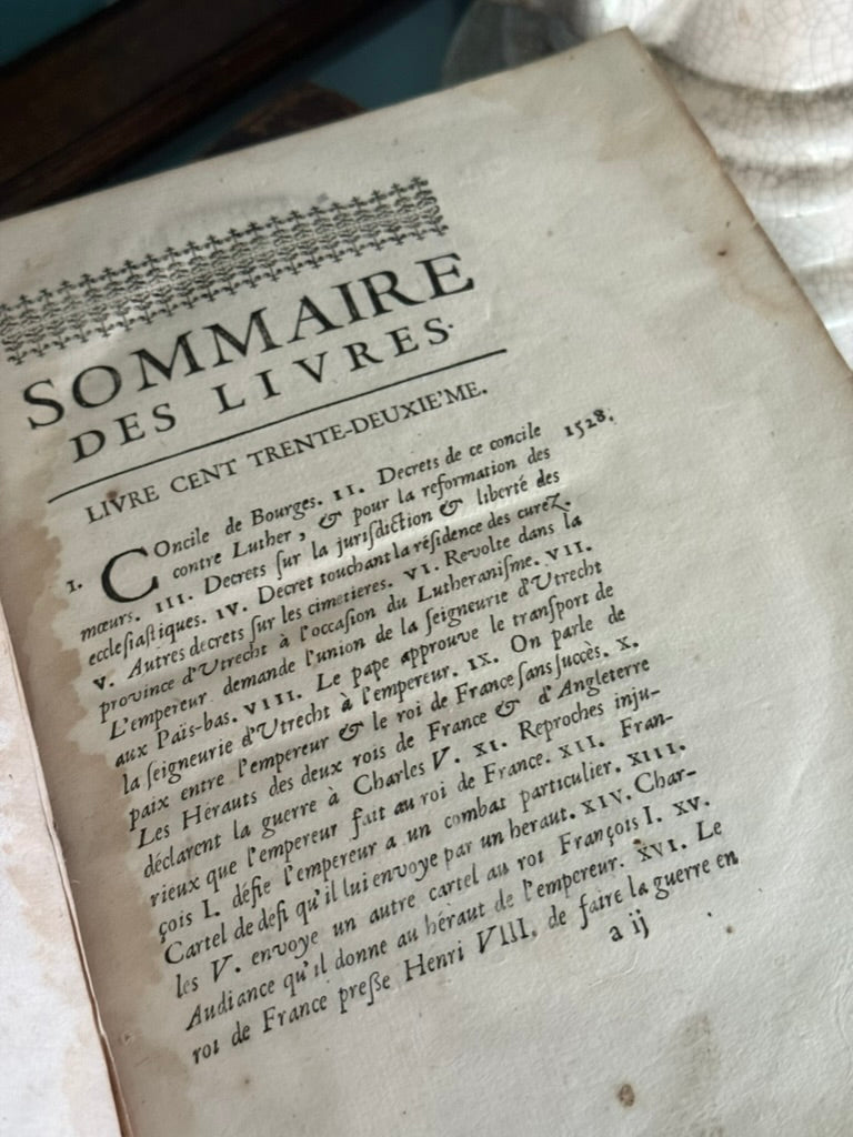 Antique French Folio – Histoire Ecclésiastique, c. 1750s–1770s, Leather-Bound