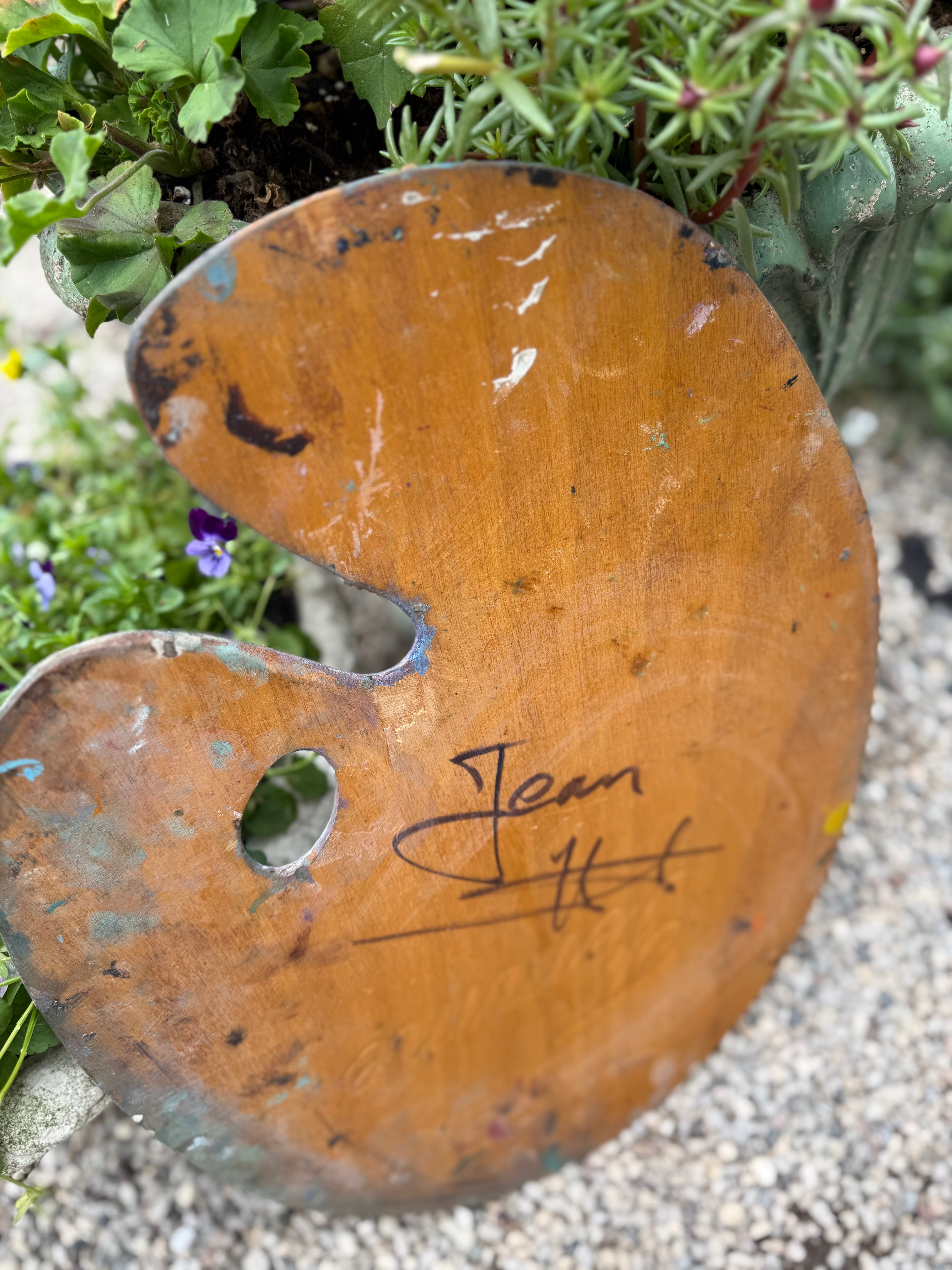 Antique French Artist’s Palette – “Gris Femme” Signed