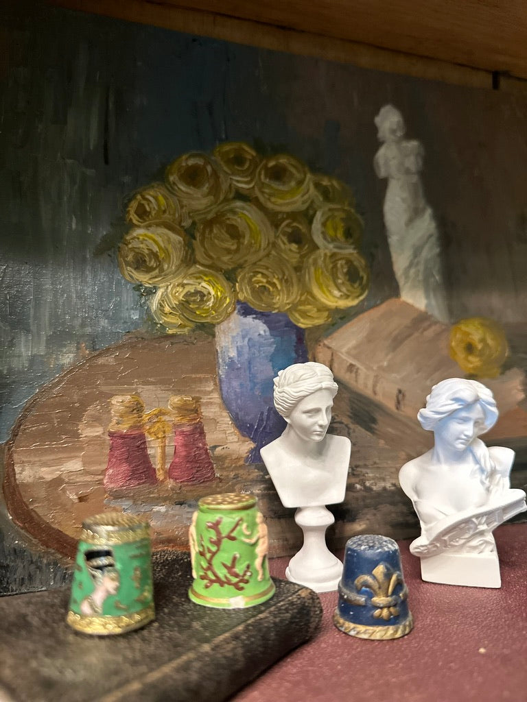 Miniature Classical Busts – Athena & Girl with Harp