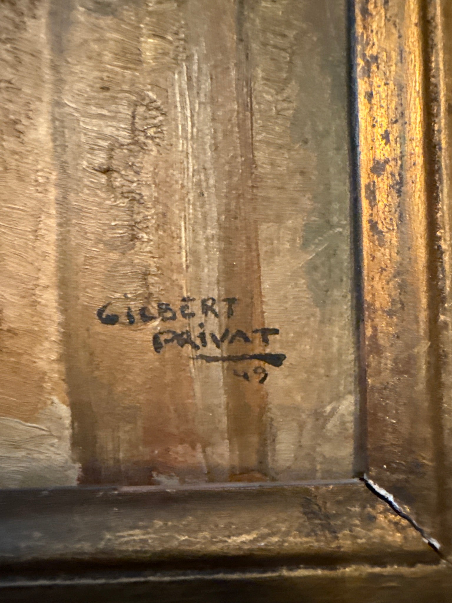 Gilbert Privat (1892–1969) – Signed Oil Painting of a French Village Street (1949) Listed Artist | Salon des Artistes Français | Légion d’honneur