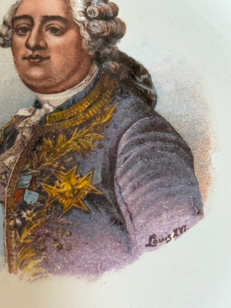 “Portraits de Cour” – Set of 6 French Revolutionary Porcelain Plates St. Amand et Hamage, Nord, France – c. 1896–1952