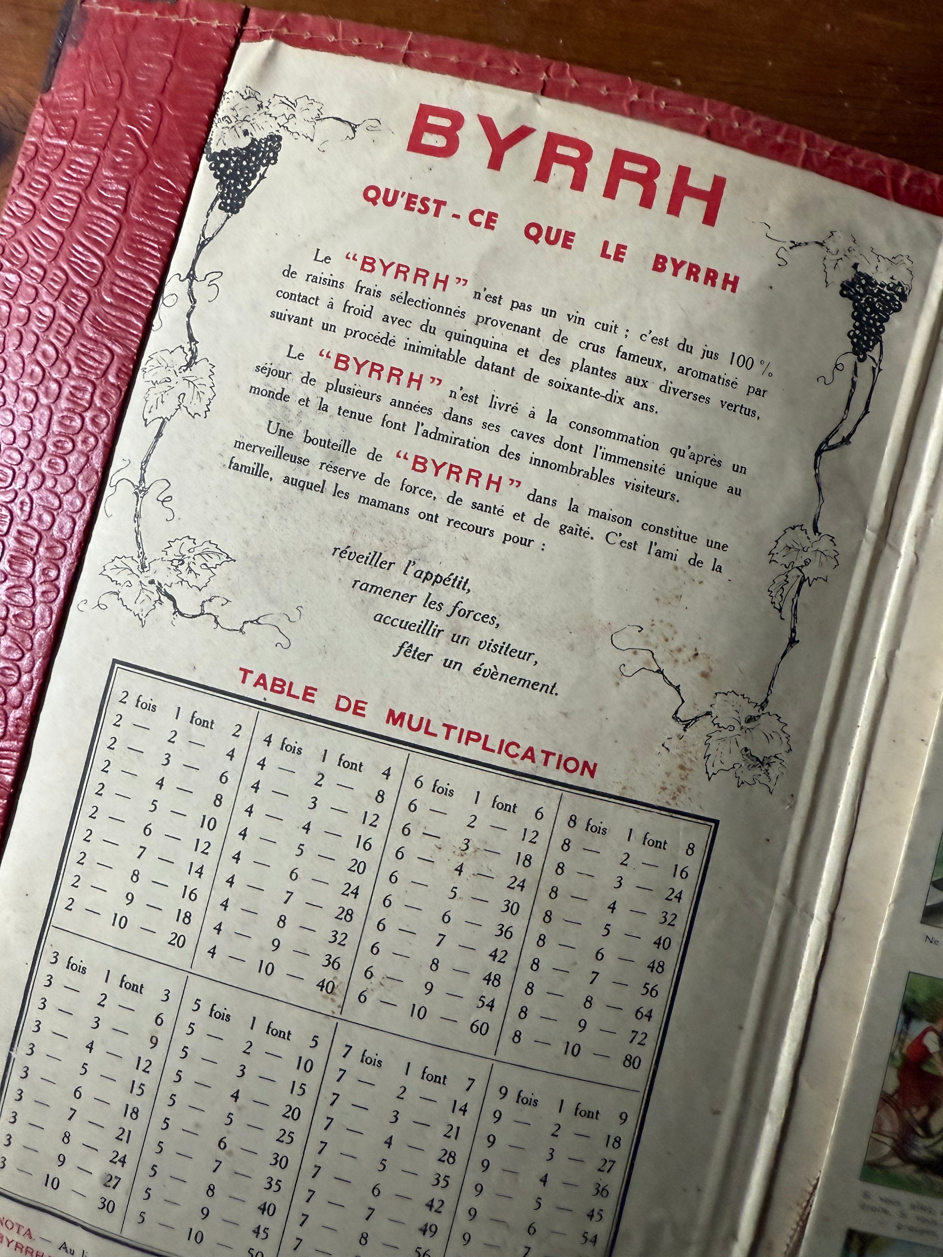 Vintage French Byrrh Advertising Menu – Circa 1930s