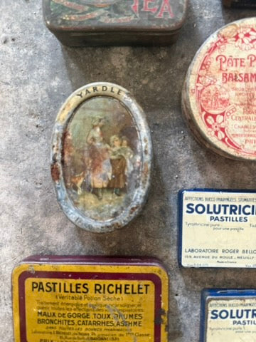 Vintage French Candy & Pharmacy Tins – Decorative Collectibles, Early–Mid 20th Century