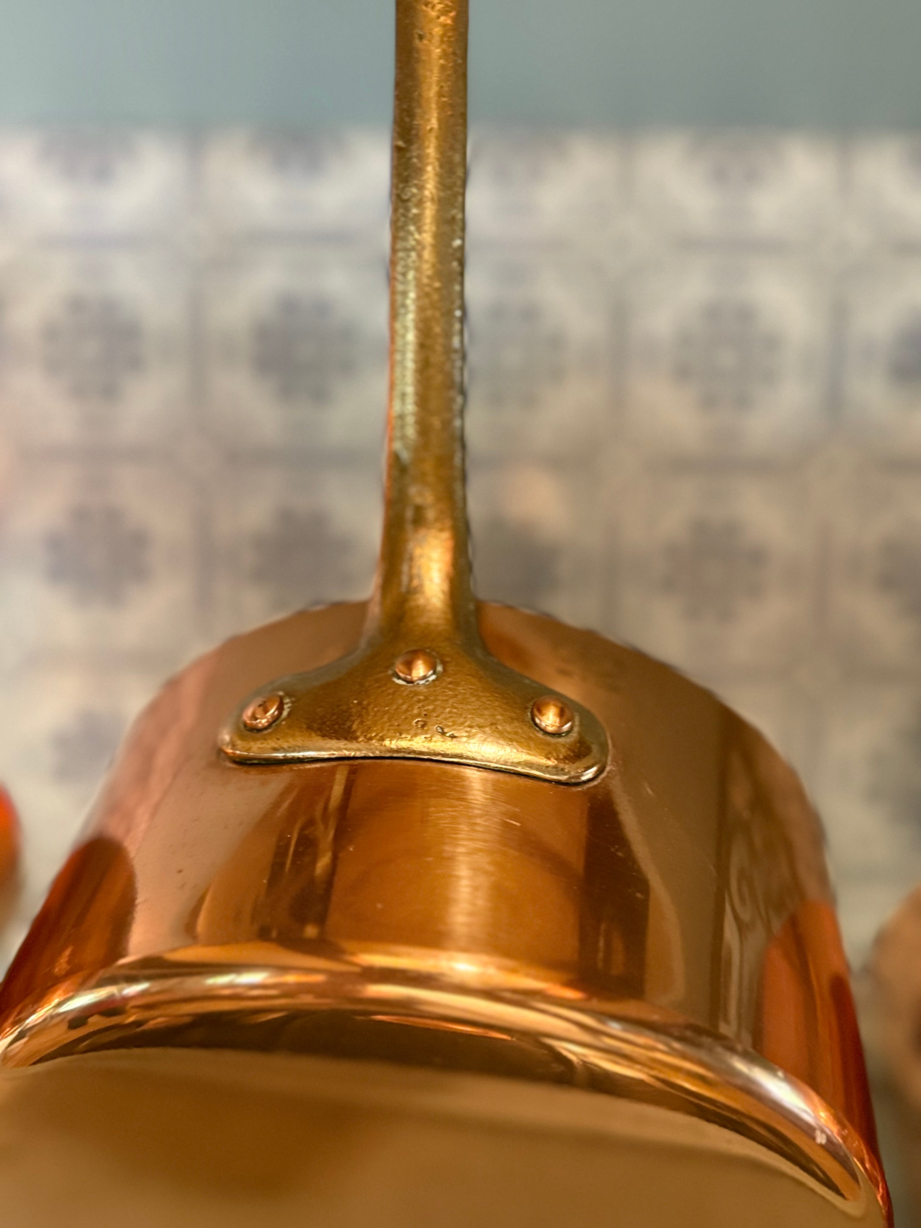 French Copper Nesting Saucepan Set – Stamped & Tin-Lined