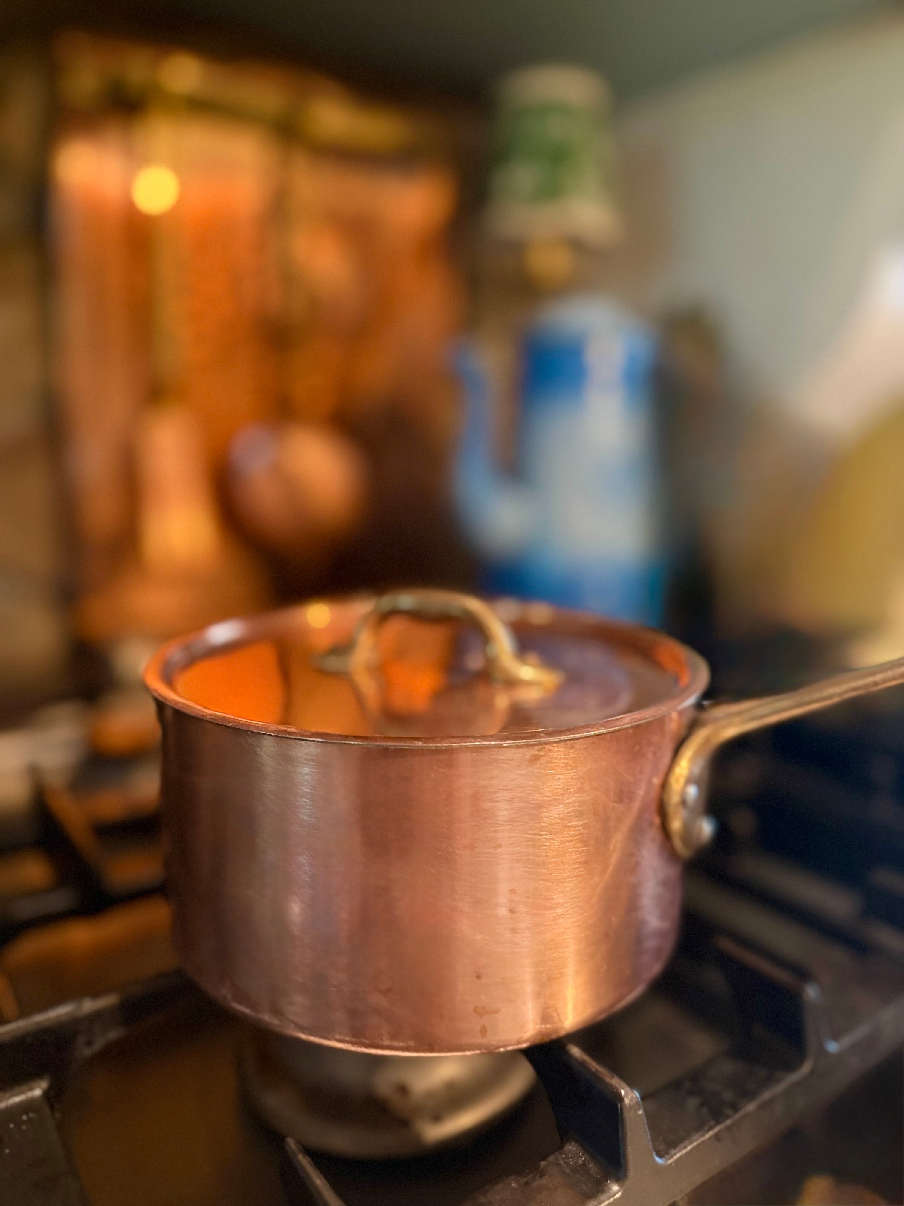 French Copper Small Saucepan with Lid – Perfect Tin Interior