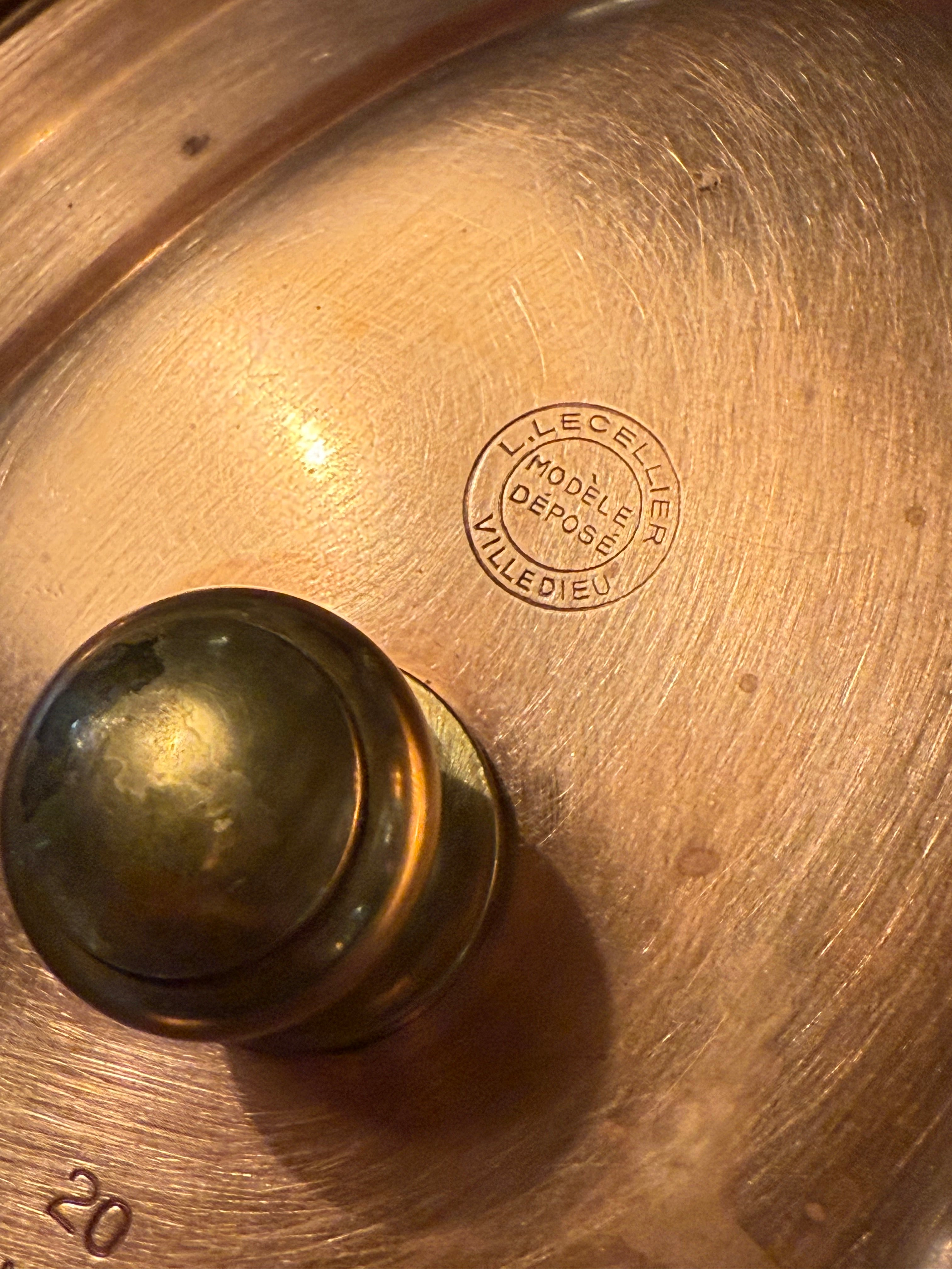 Vintage French Copper Casserole by L. Lecellier — Villedieu-les-Poêles
