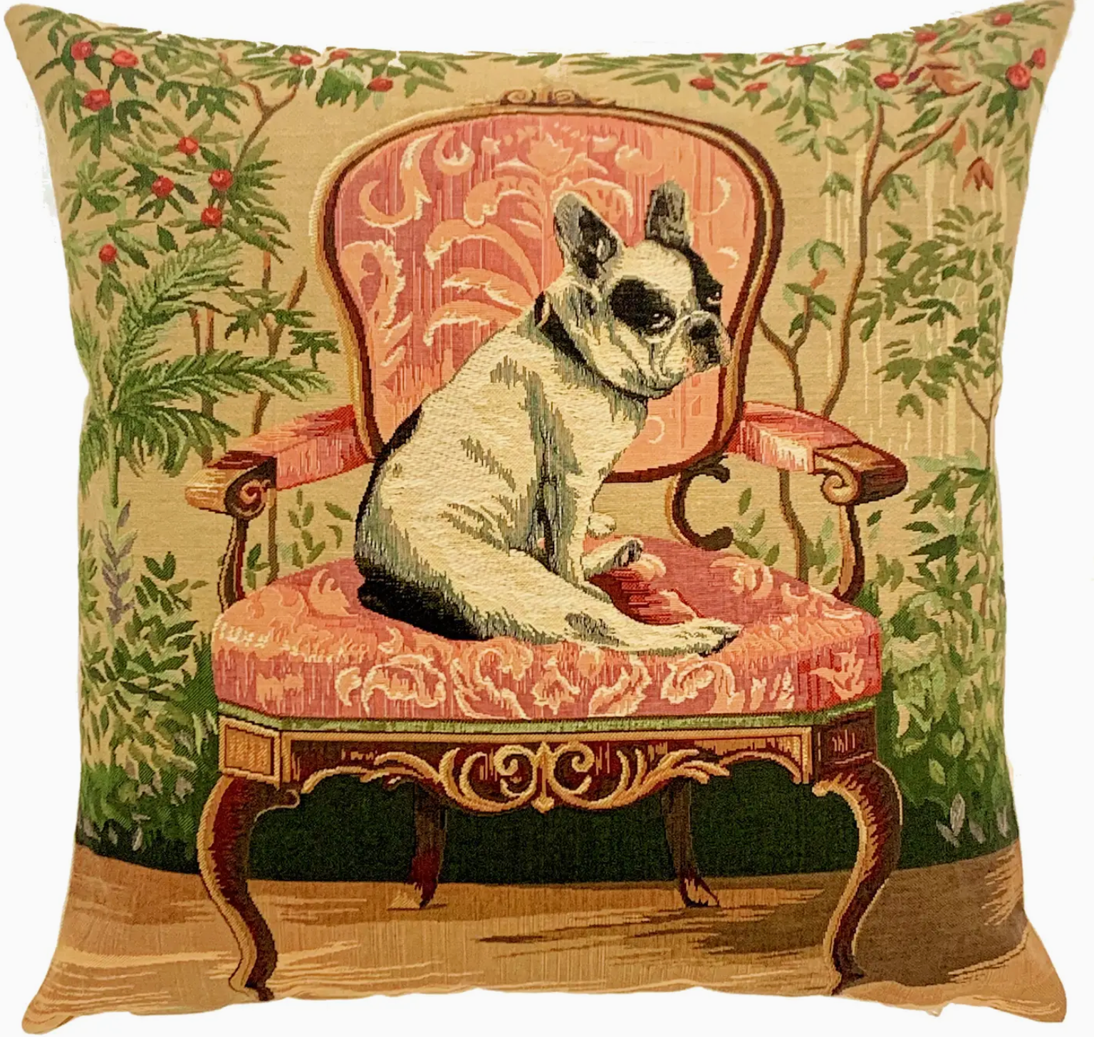 French Country Throw Pillow | Red, Belgium weave