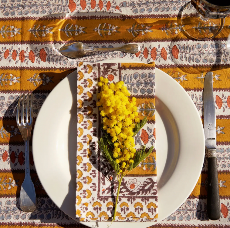 Avignon Napkins Dijon & Blue, Set of 6