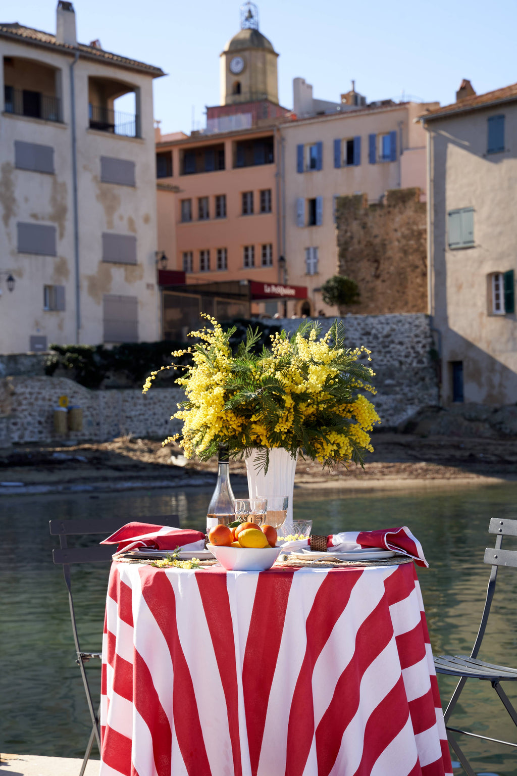 St. Tropez Red Stripes | French Tablecloth
