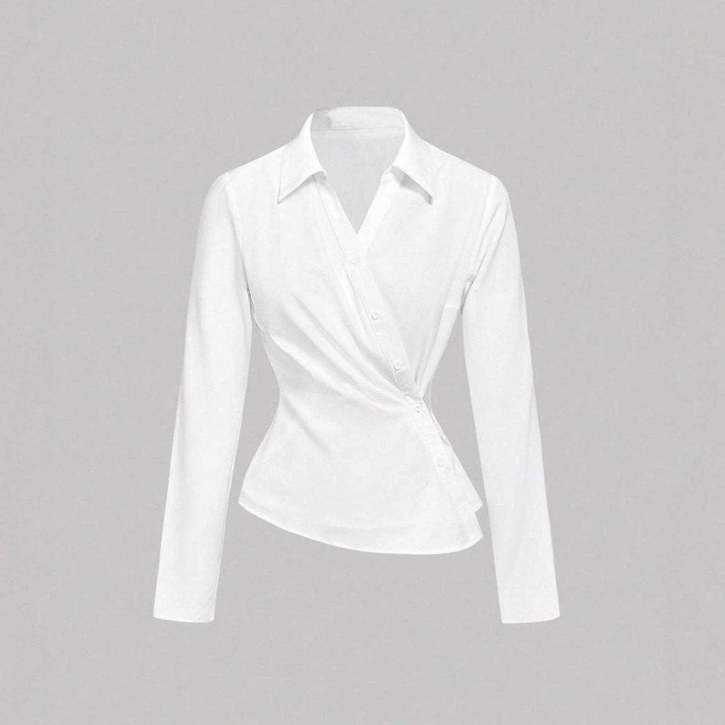 Classic White Blouse - The Camille Shirt, Blanc