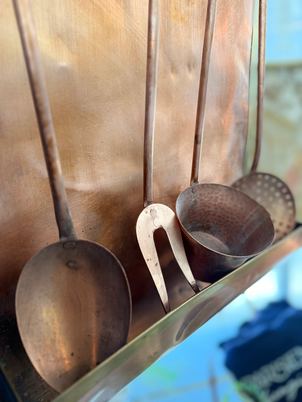 Antique Brass & Copper Utisel Rack