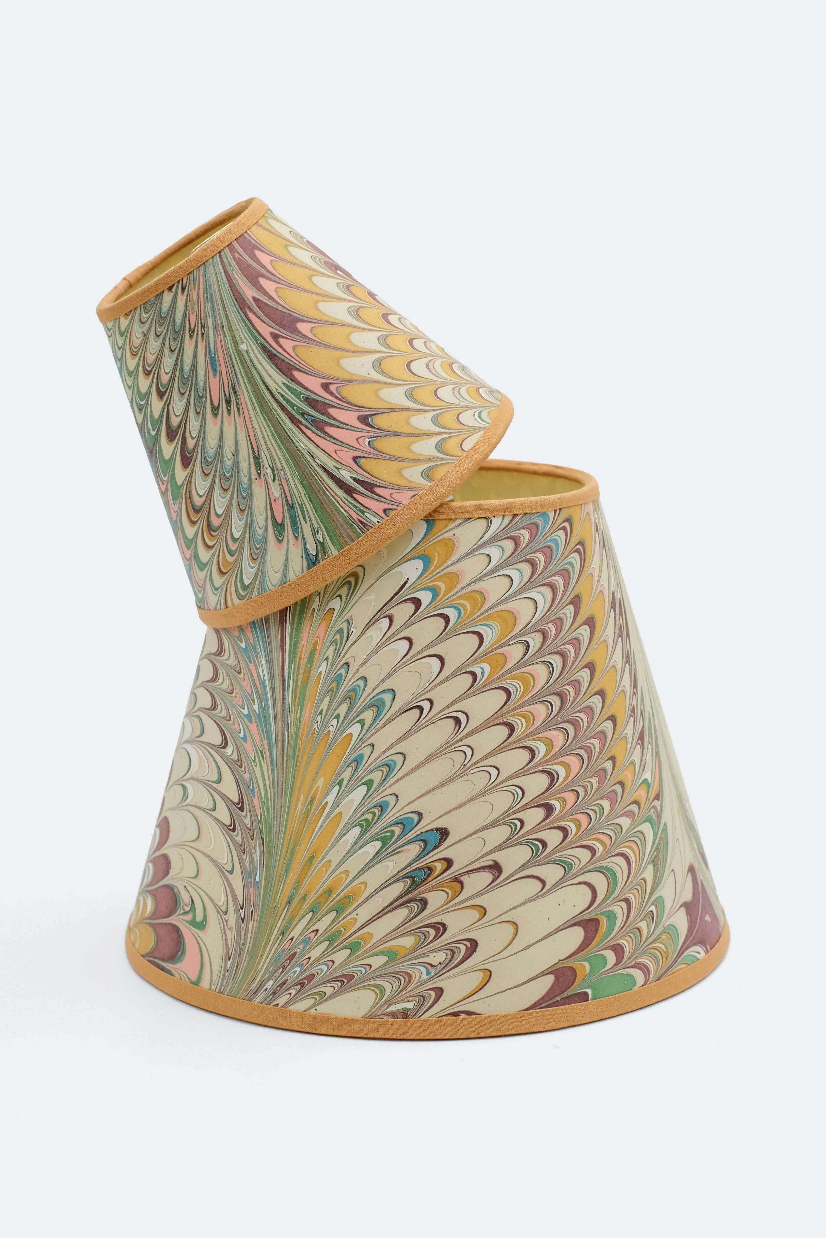 6" Clip On Chandelier Sconce Lampshade — Hand-Marbled Flat
