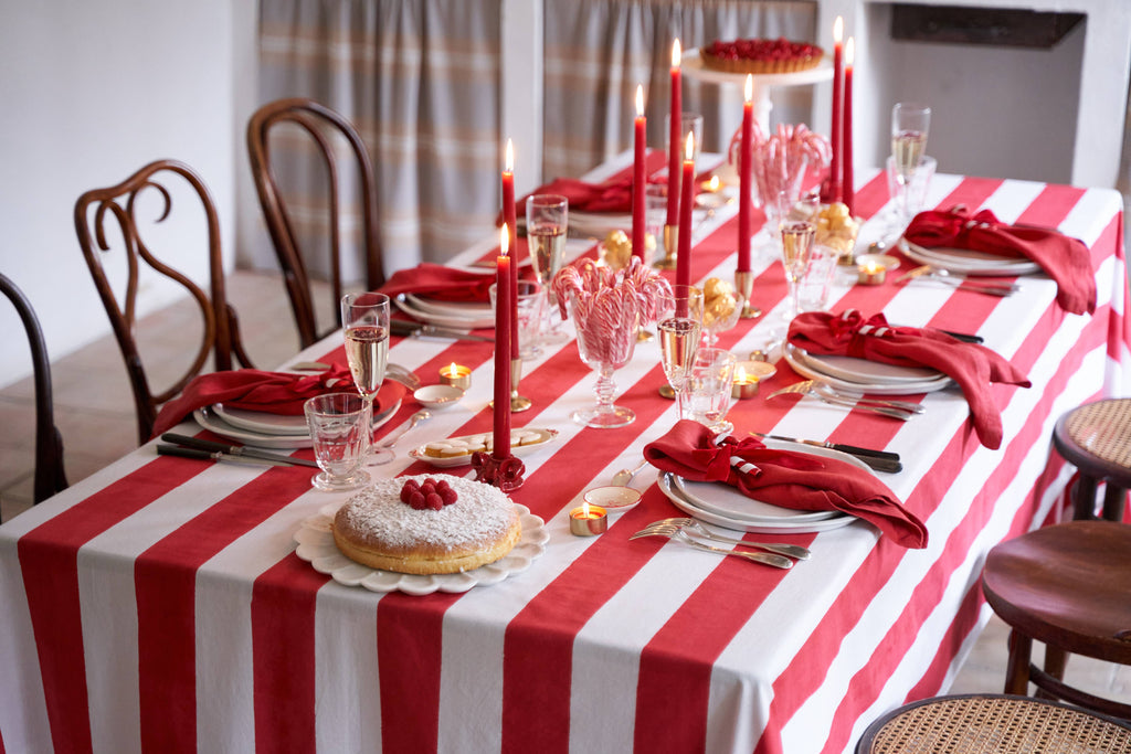 St. Tropez Red Stripes | French Tablecloth
