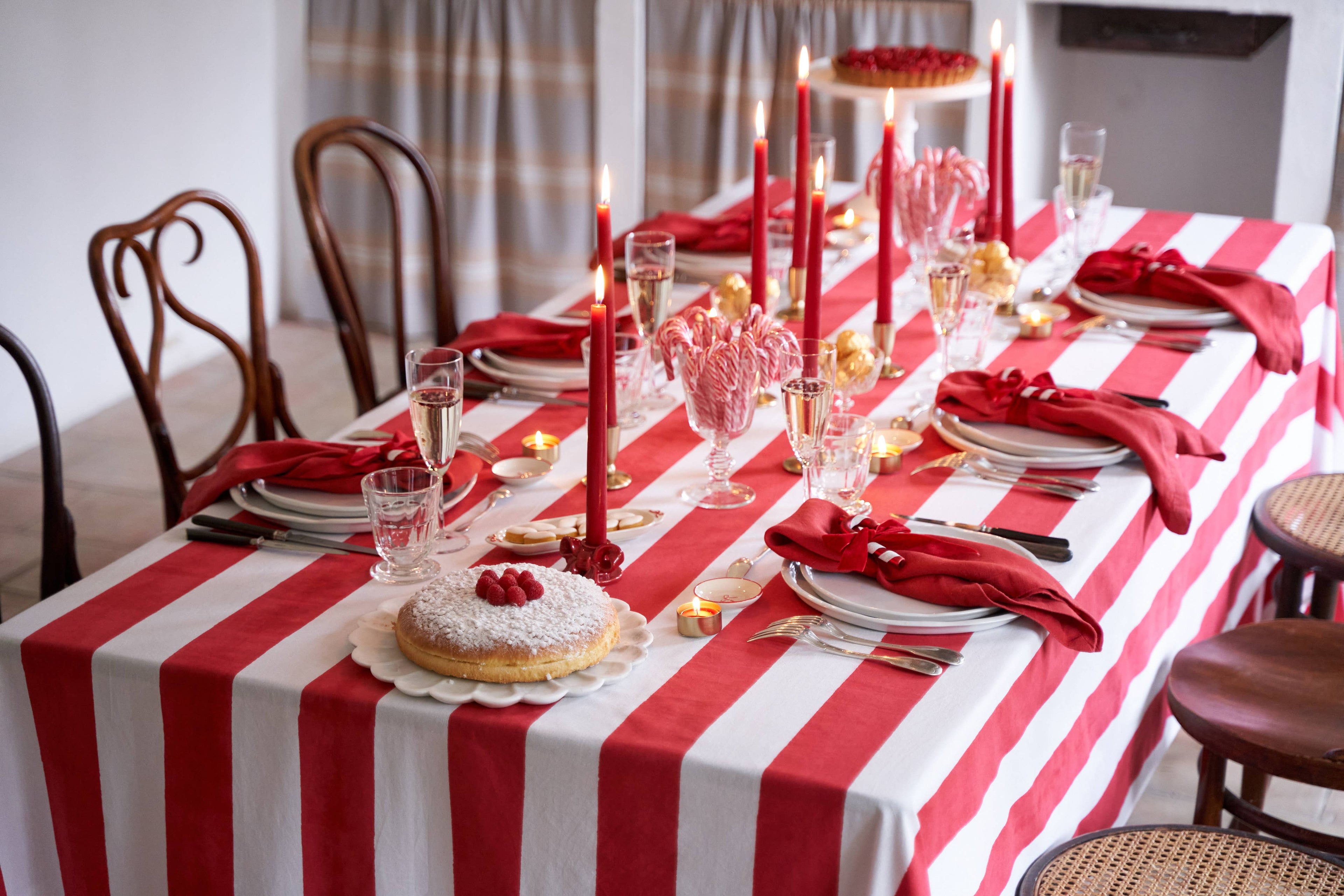St. Tropez Red Stripes | French Tablecloth