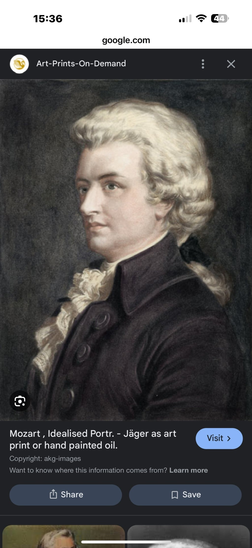 Après Jäger” Portrait of Mozart