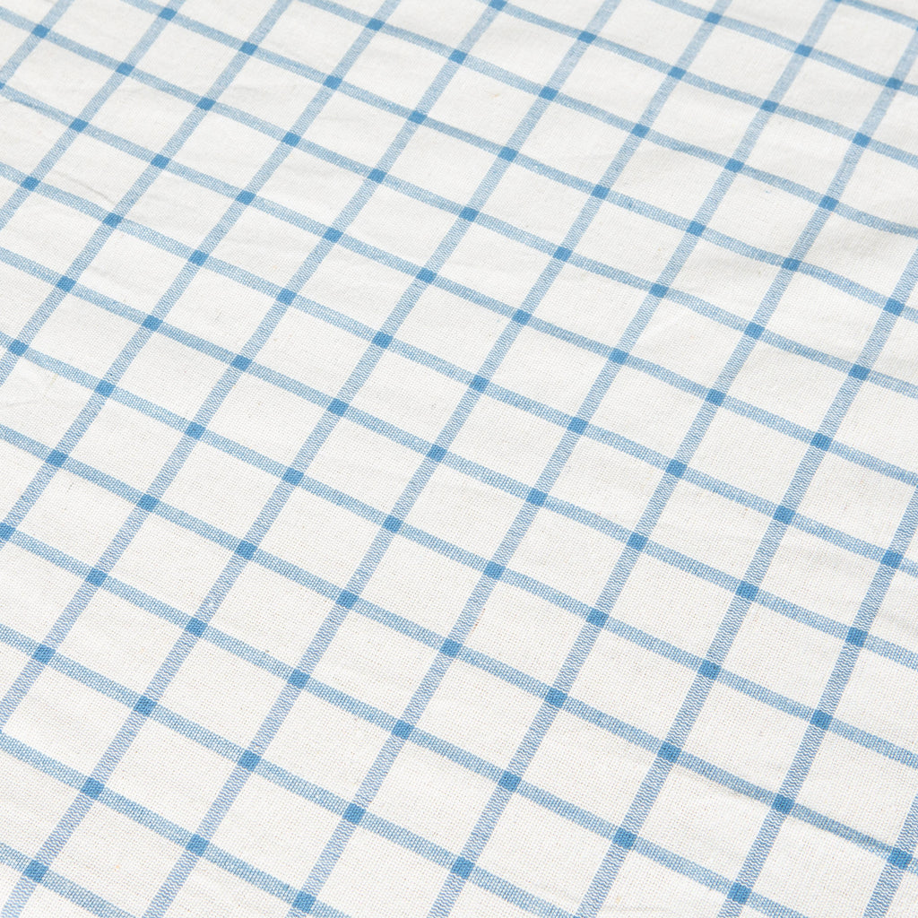 French Tablecloth Windowpane  Blue & Natural