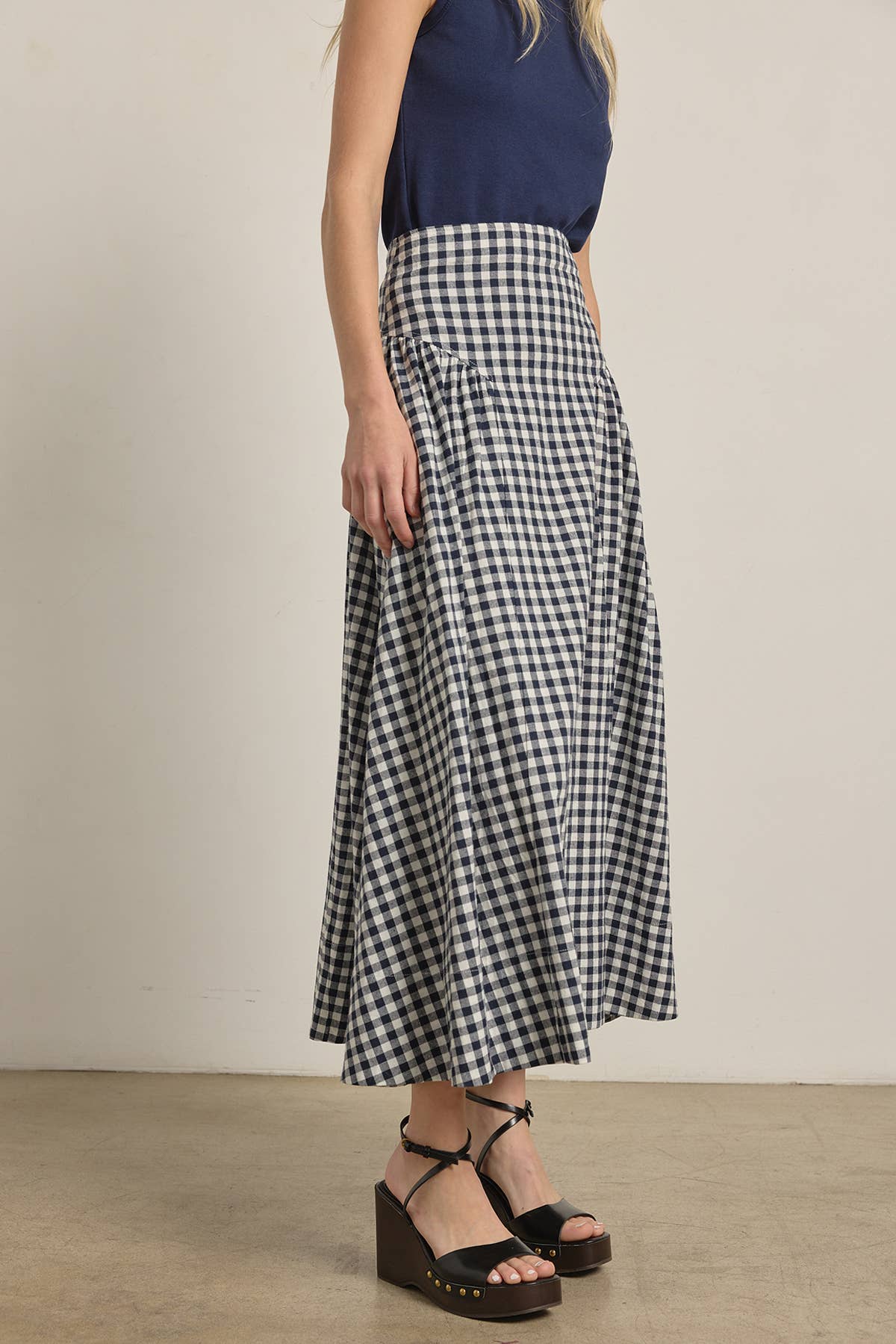 Gingham Garden Midi Skirt