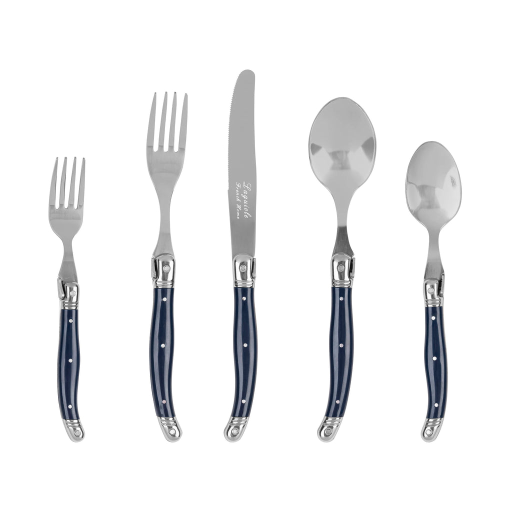 Laguiole Connoisseur 18/10 Stainless-Steel Navy Flatware Set
