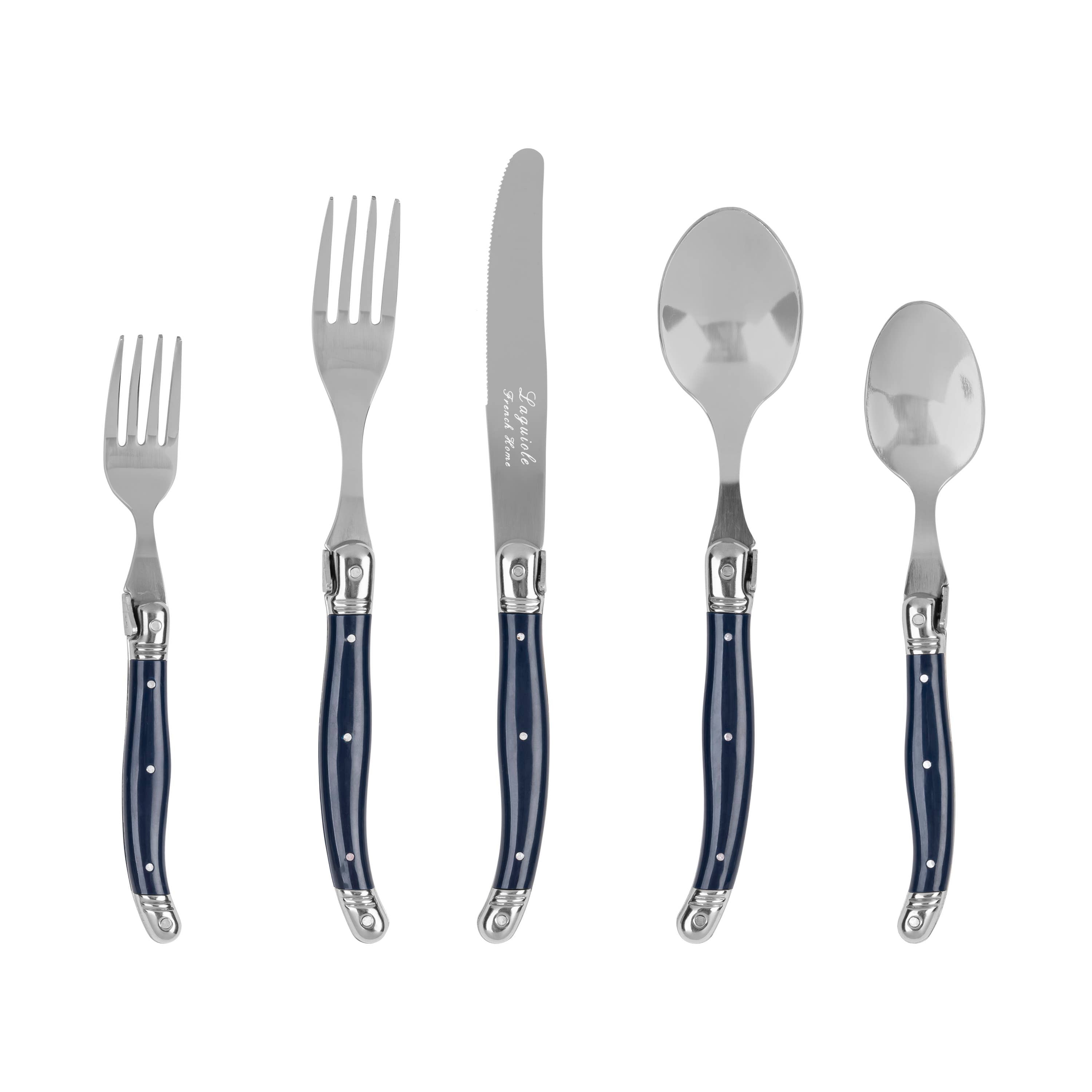 Laguiole Connoisseur 18/10 Stainless-Steel Navy Flatware Set