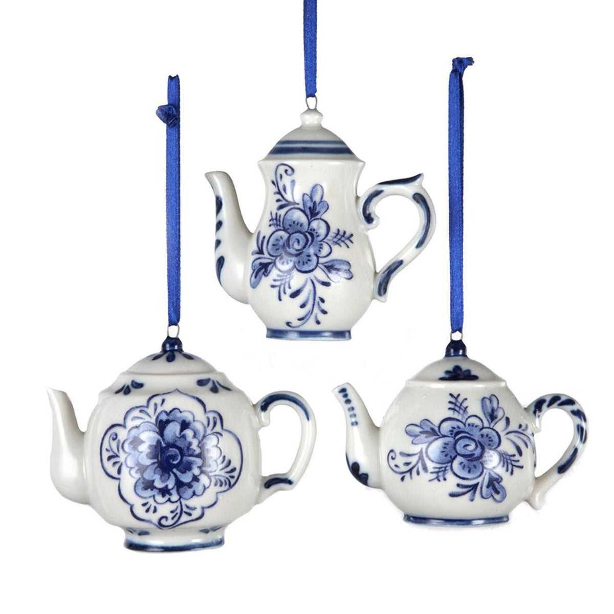 A Little Delft Blue Christmas | Porcelain Teapot Ornament