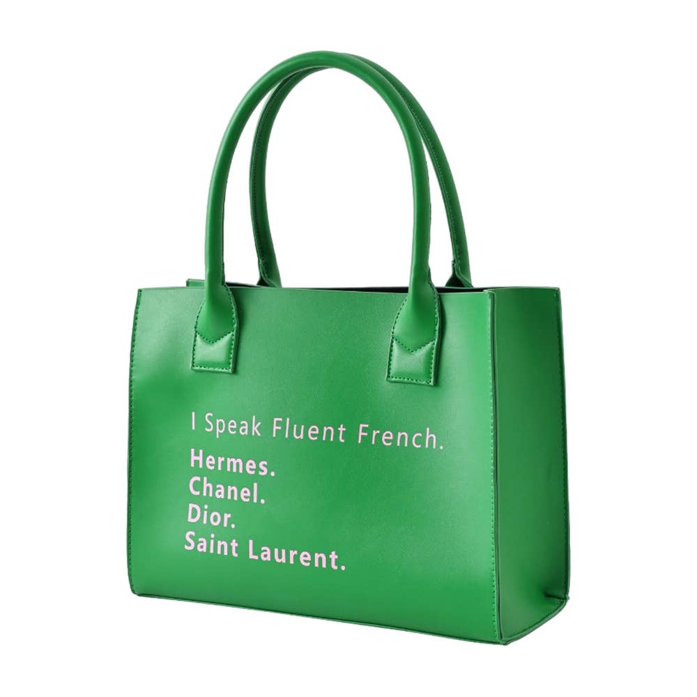 I Speak Fluent French Message Tote Shoulder Bag