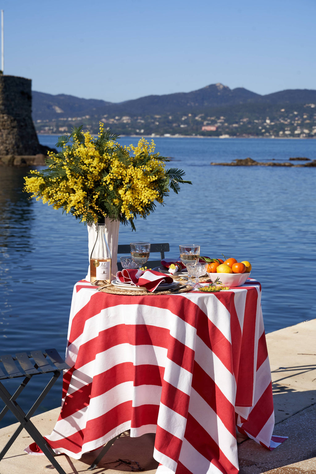 St. Tropez Red Stripes | French Tablecloth
