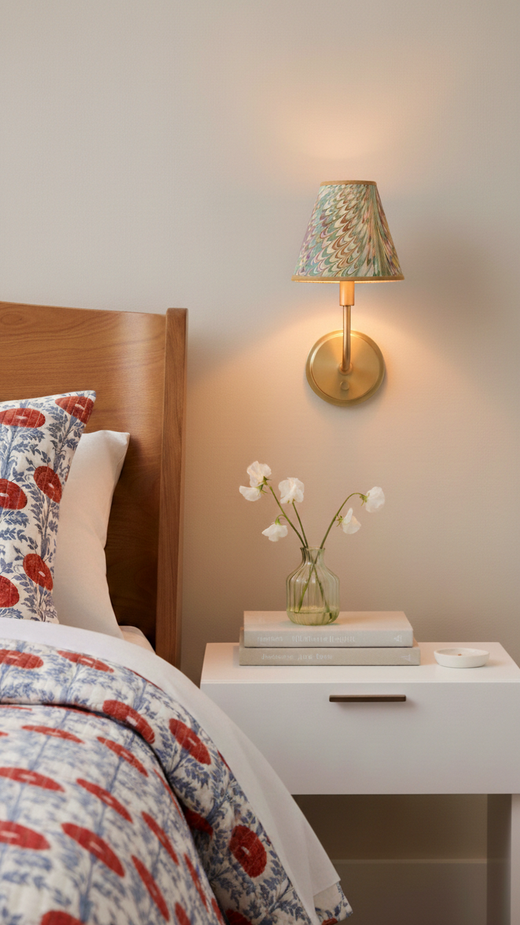 6" Clip On Chandelier Sconce Lampshade — Hand-Marbled Flat