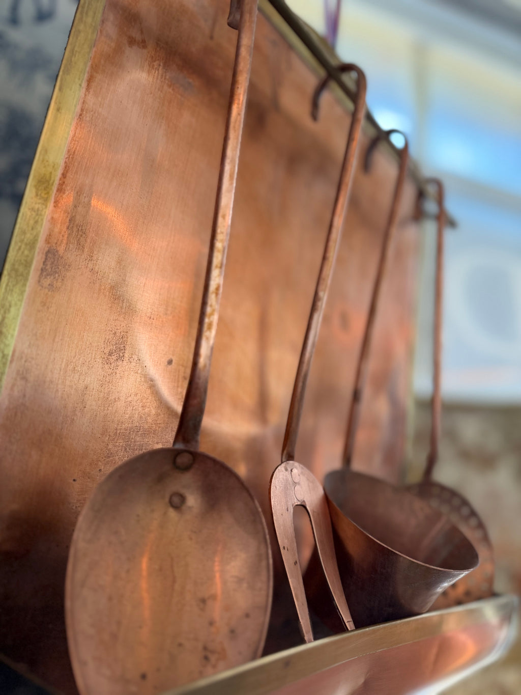 Antique Brass & Copper Utisel Rack