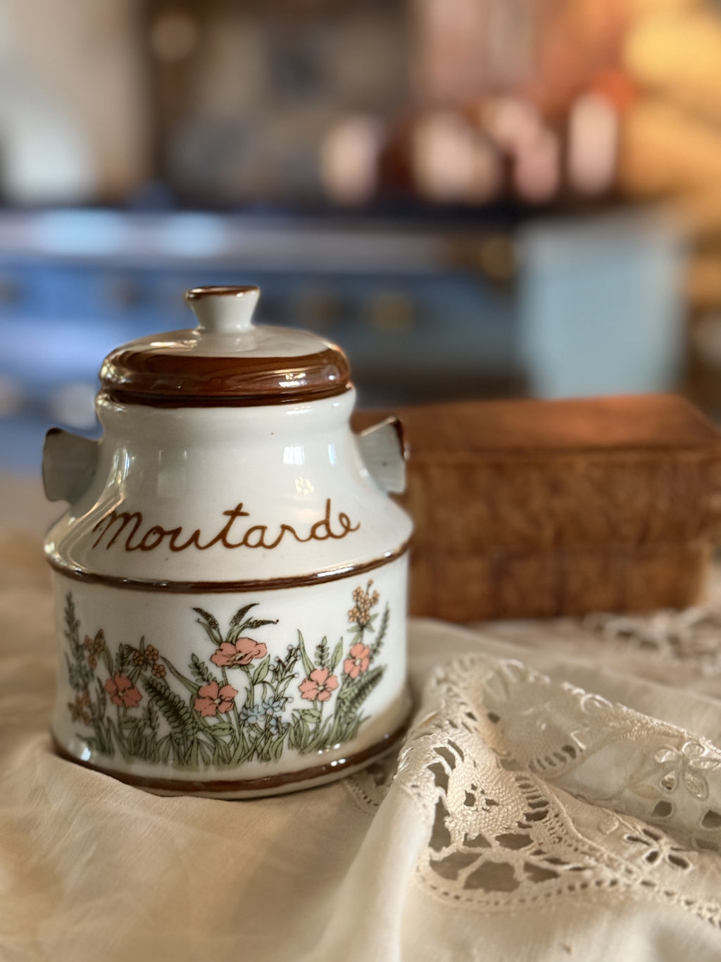 Large Mustard Pot Porcelain