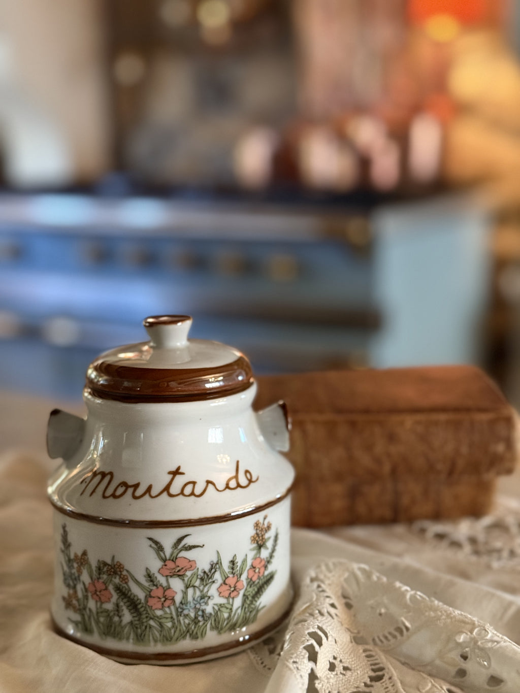 Large Mustard Pot Porcelain
