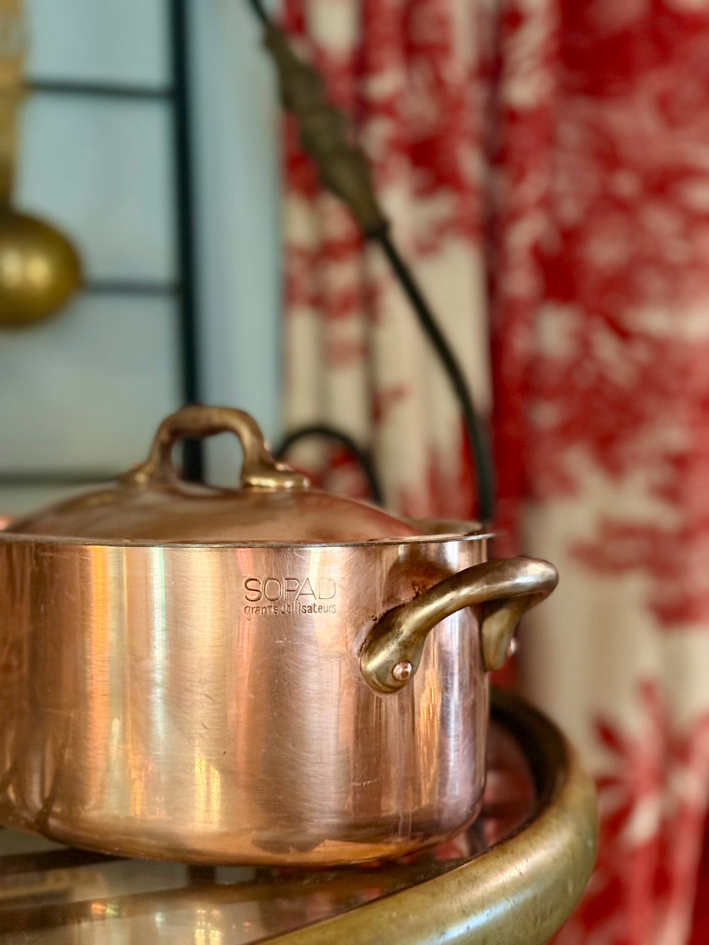 Vintage SOMV French Copper Oval Casserole with Lid | 10.5" x 6" x 4" | Tin Lined | Mid-Century France