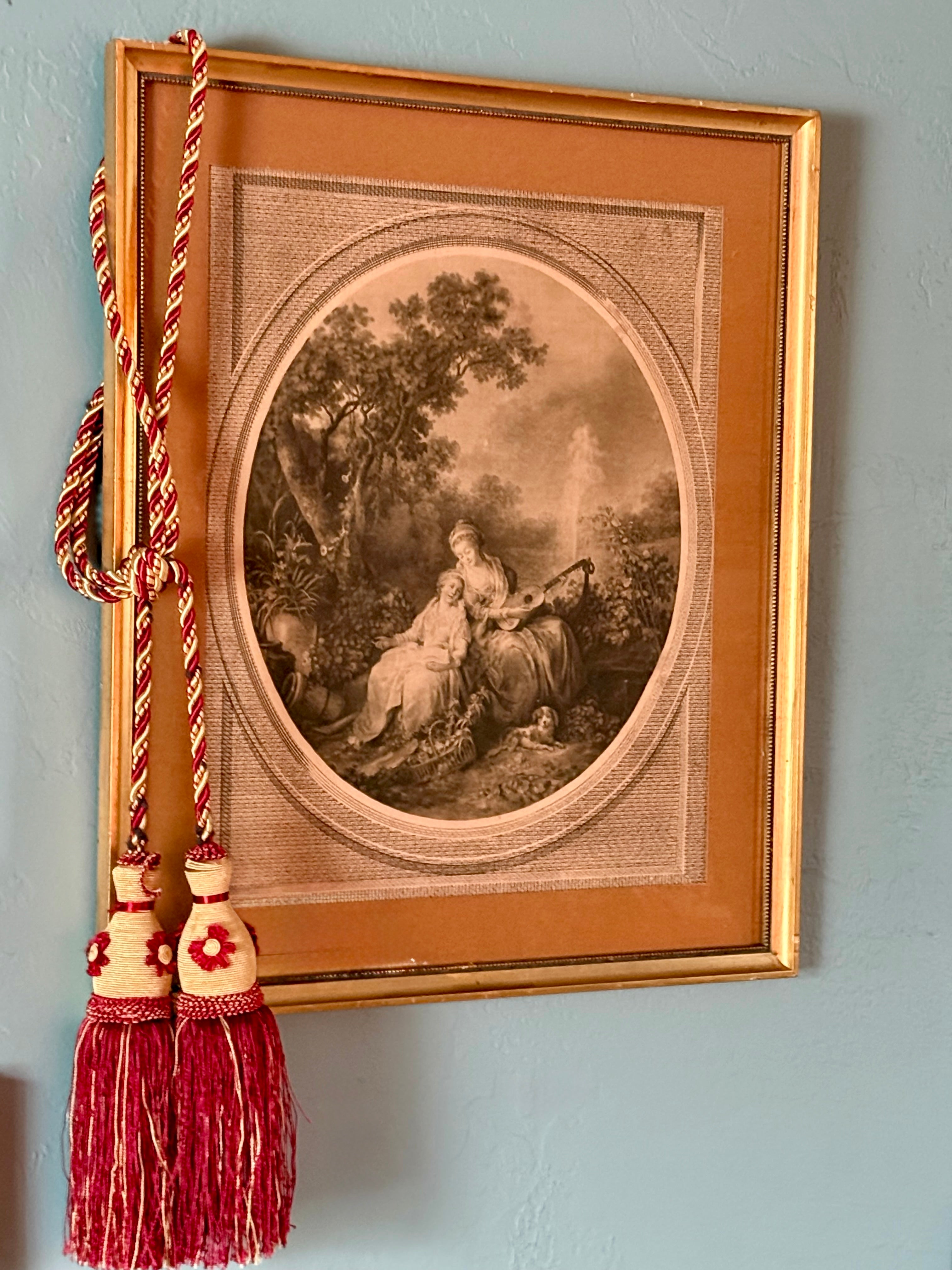 19th-Century French Engraving — “La Musique Pastorale”