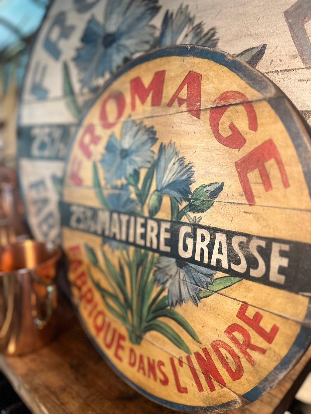 Fromage Collection – 15” French Vintage Lazy Susans & Wall Art