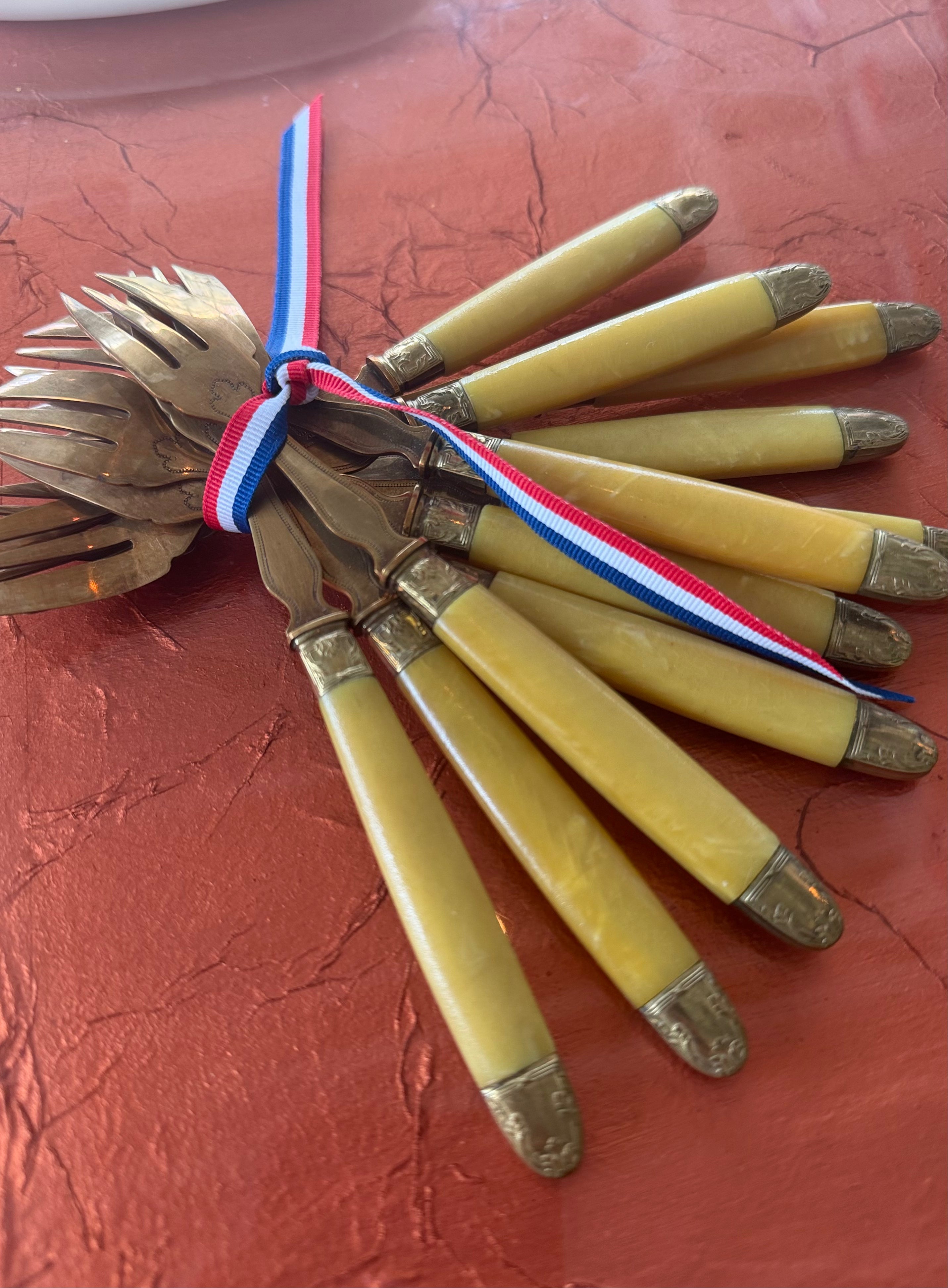Vintage French Dessert Forks – Set of 12