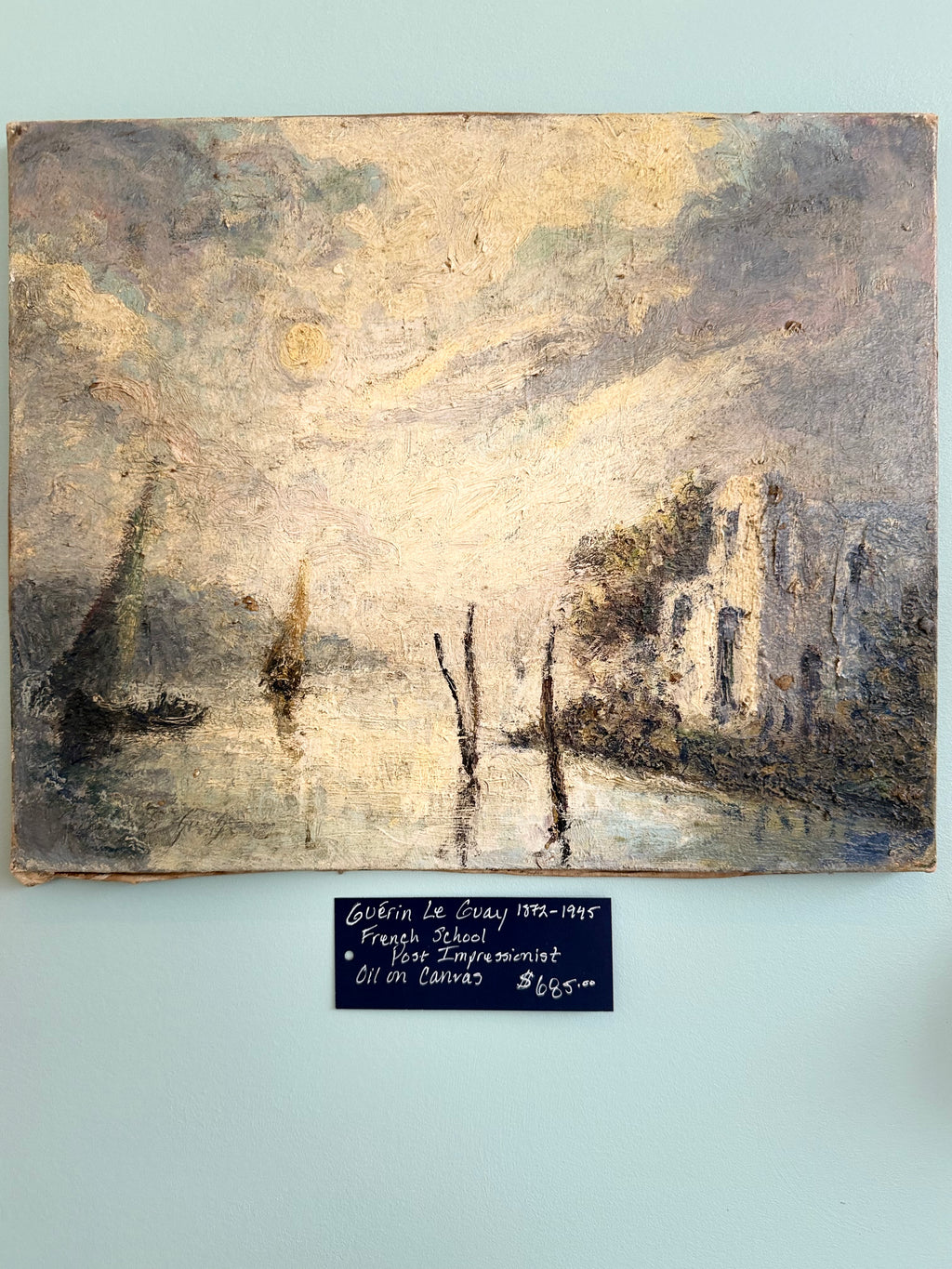 Antique French Landscape Oil Painting by Guérin Le Guay – Early 20th Century