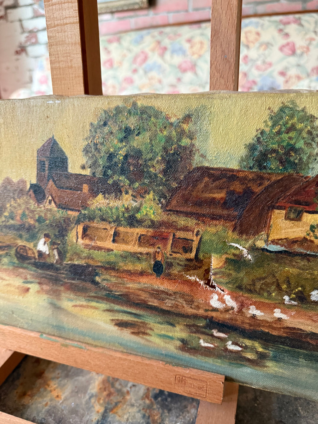 Evening on the Riverbank Oil on Canvas