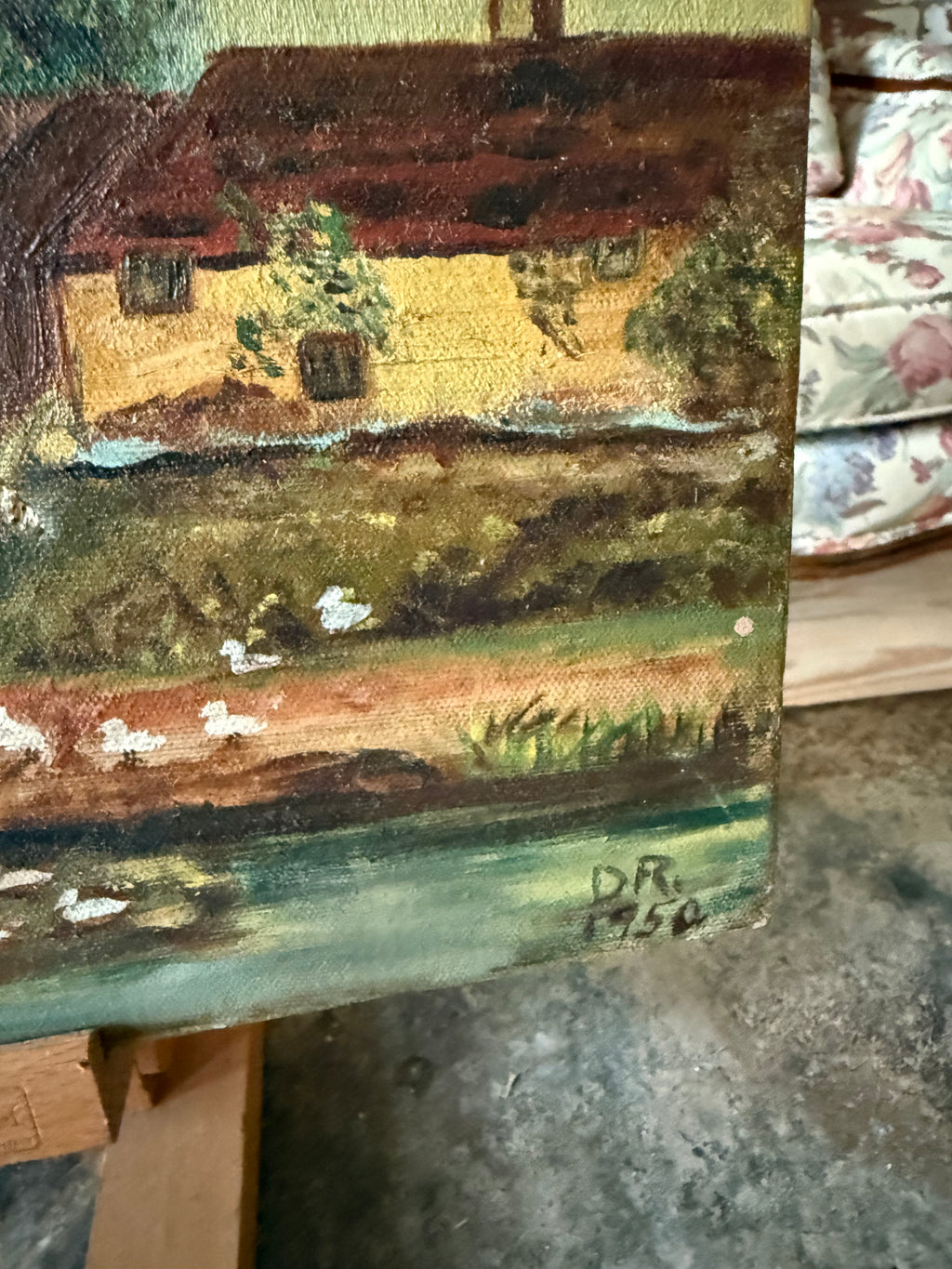 Evening on the Riverbank Oil on Canvas