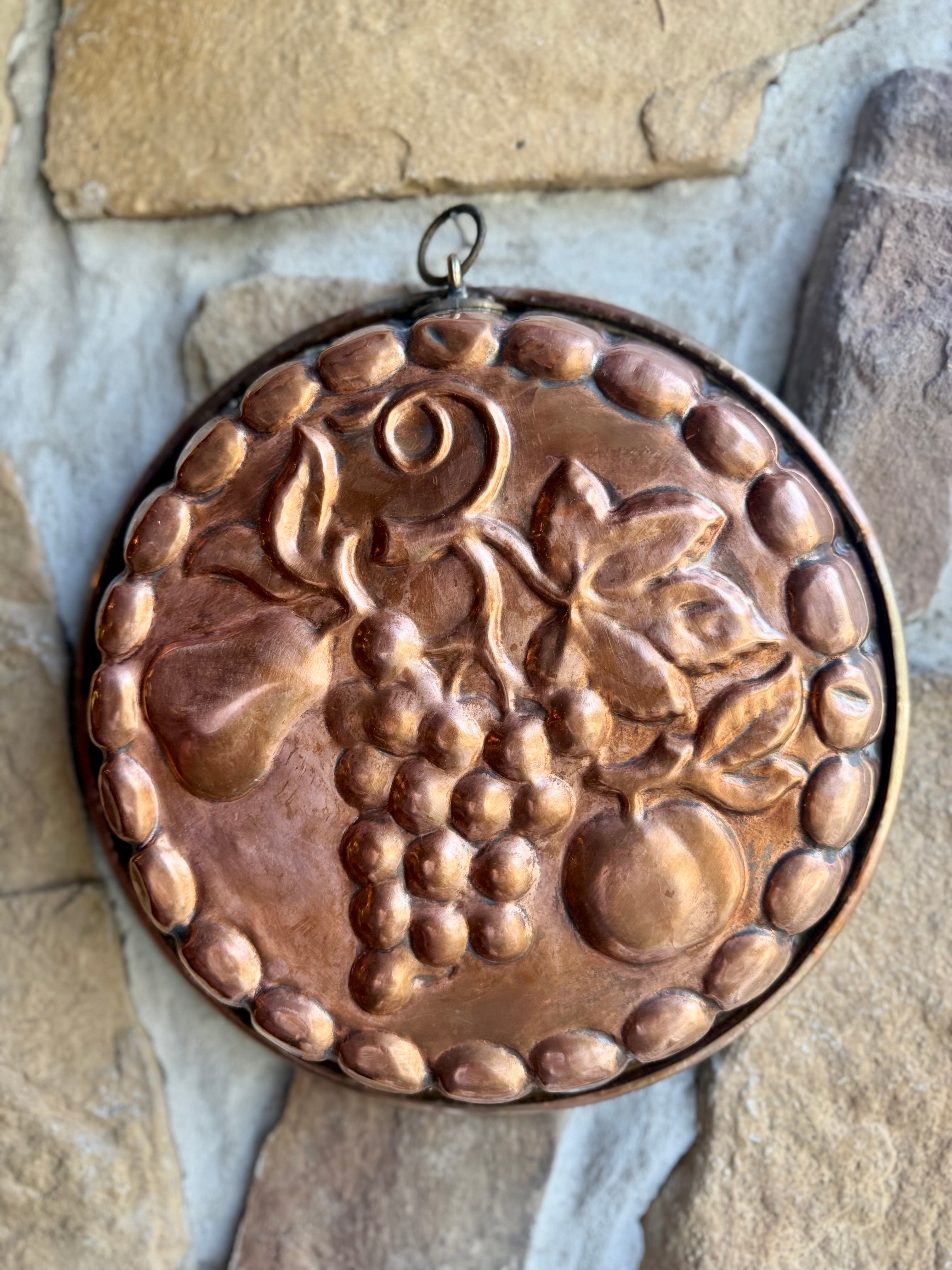 French Copper Mold – Fruit Motif (12")
