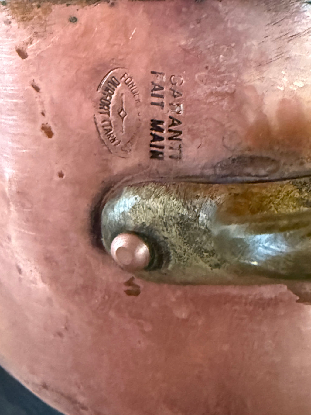 Vintage French Copper Casserole – 10” Stamped & Handcrafted