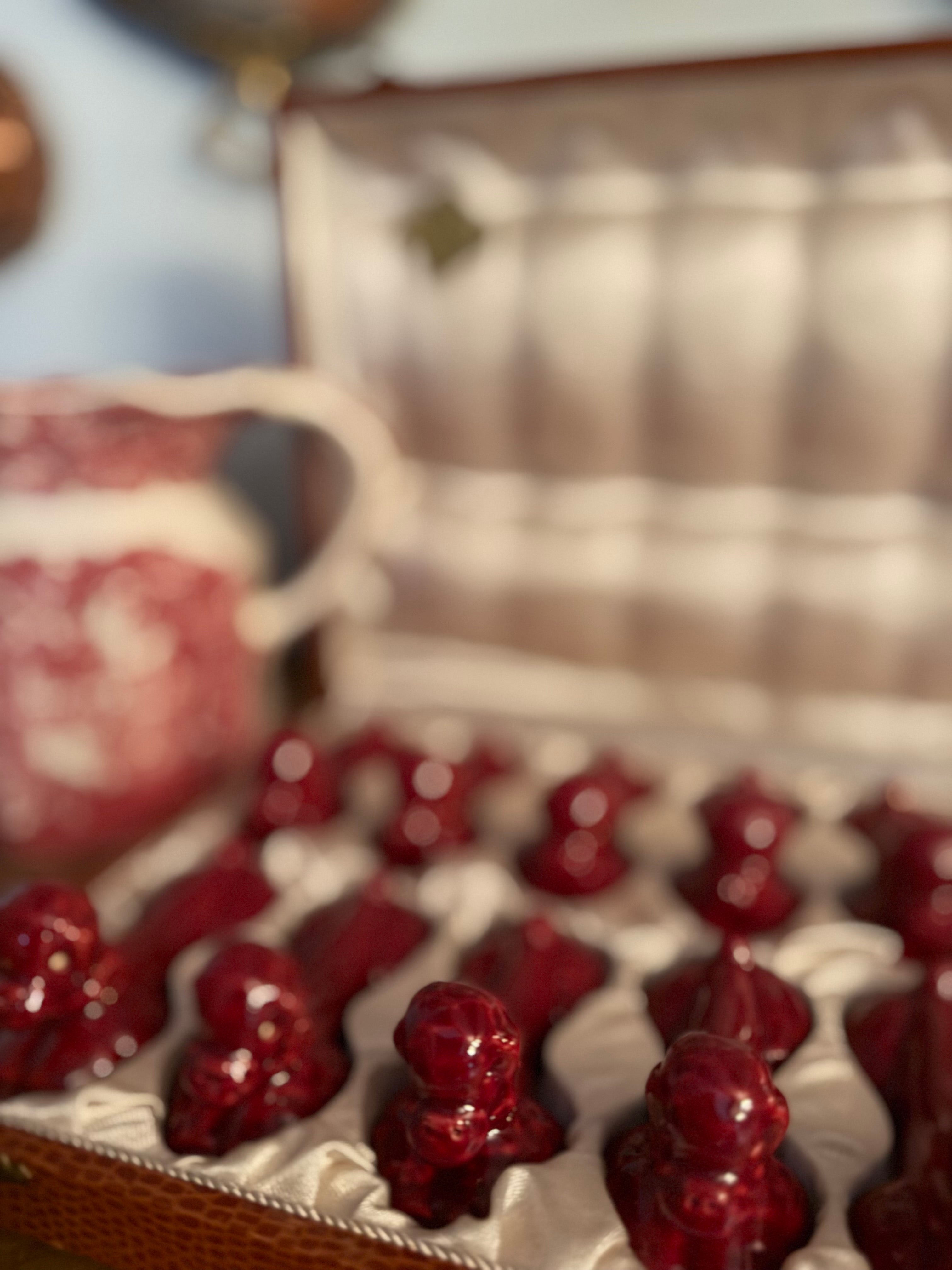 Vintage French Knife Rest Set | Burgundy Poodles in Original Box