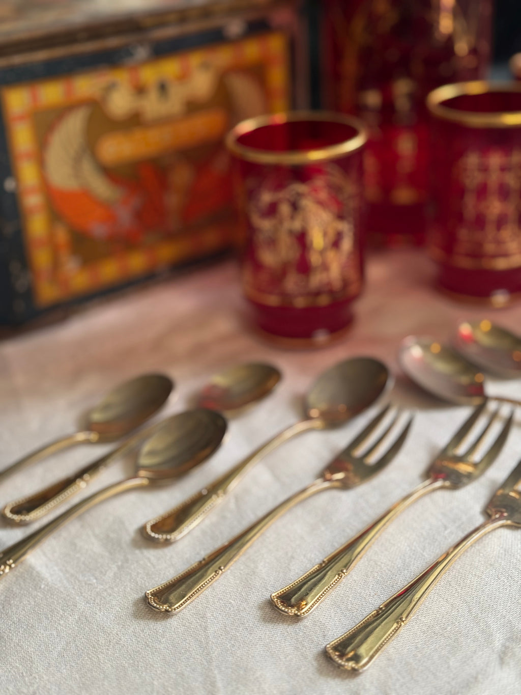 French Gold-Toned Flatware | 9 Pieces