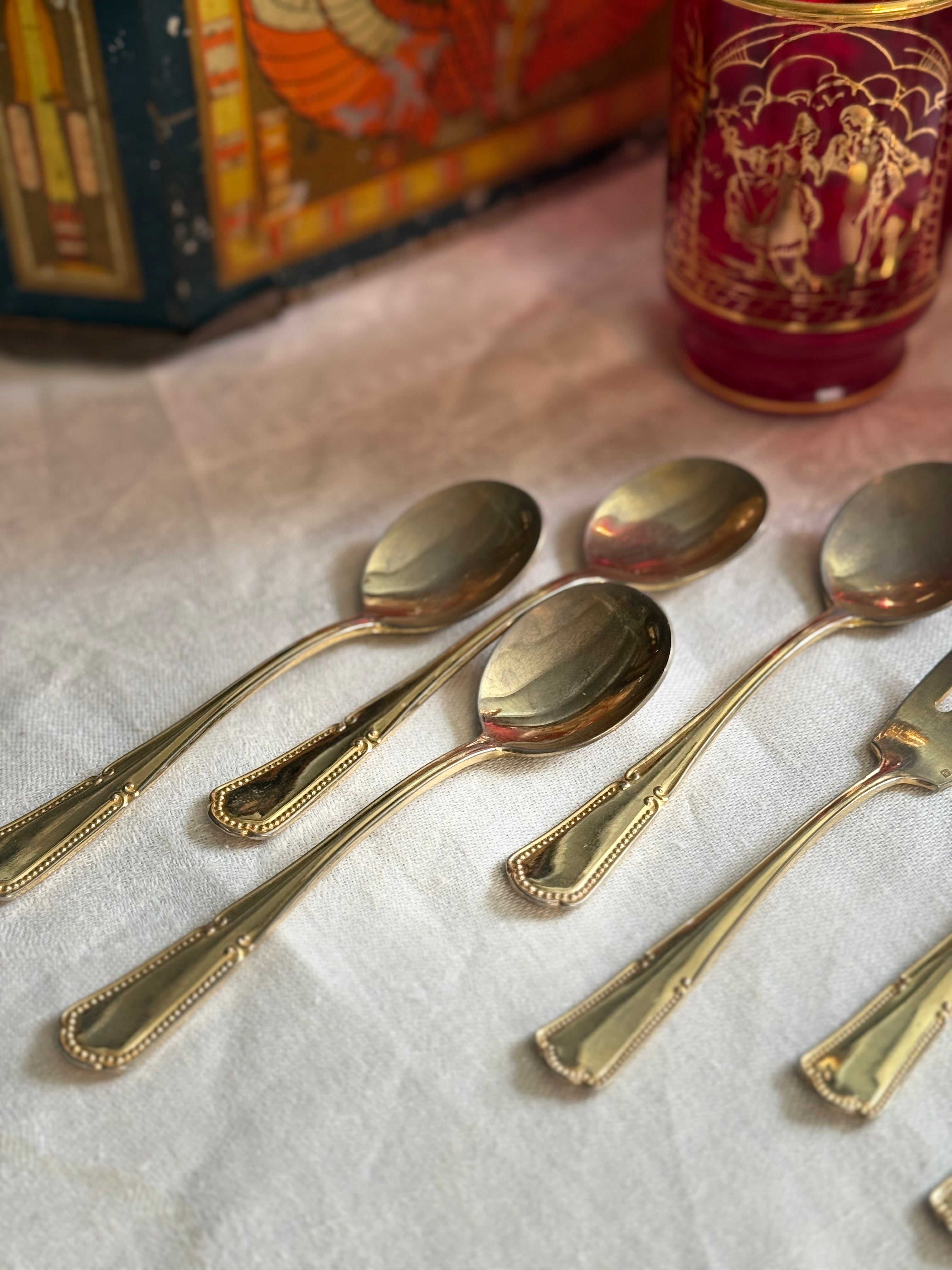 French Gold-Toned Flatware | 9 Pieces