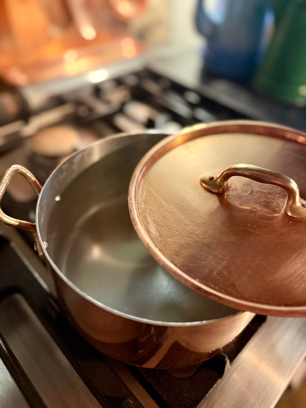French Copper Stockpot with Lid | 8" x 4"