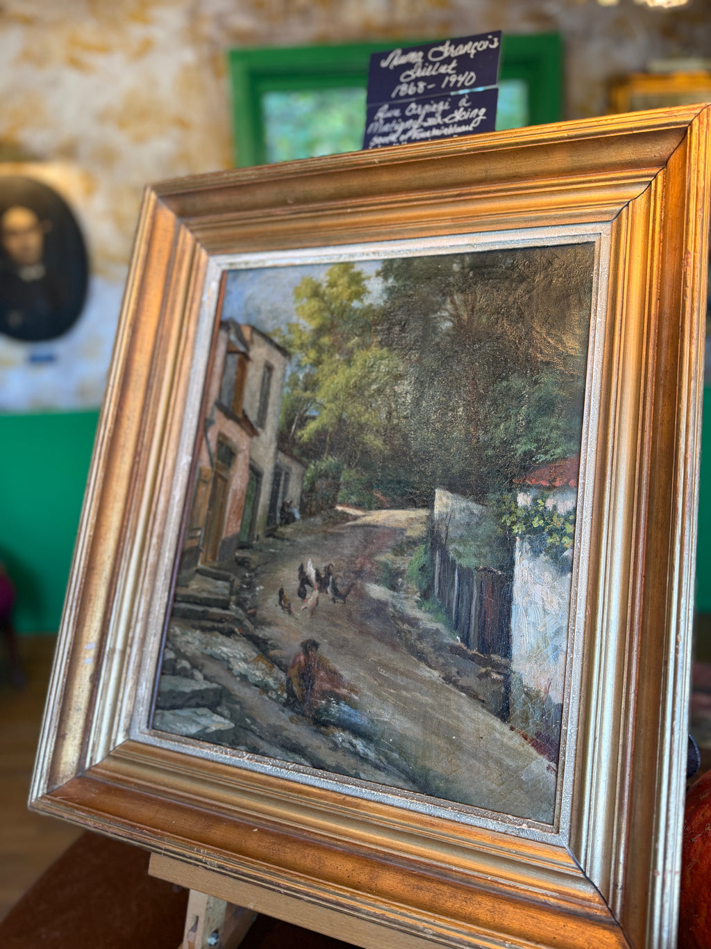 Numa François Gillet (1868–1940) Antique French Village Oil Painting