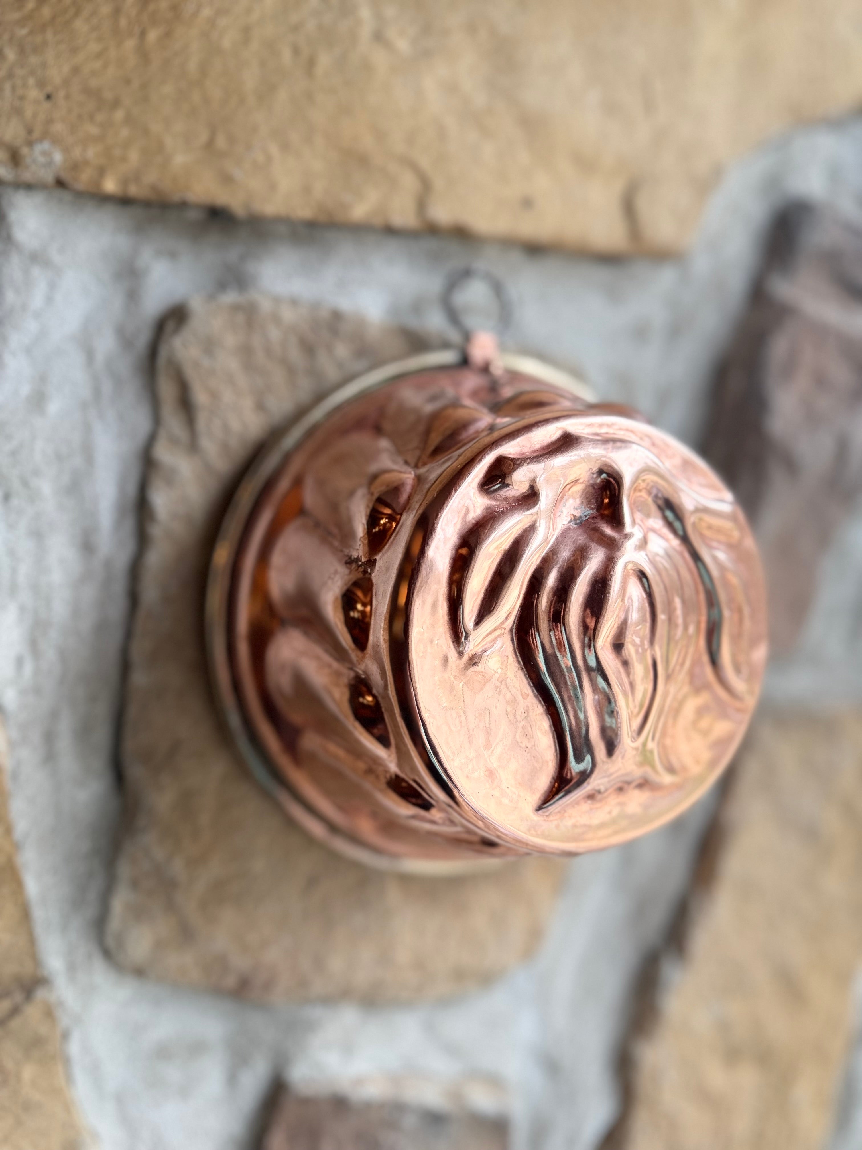 Copper Jelly Mold with Tulip Motif – Vintage French Charm