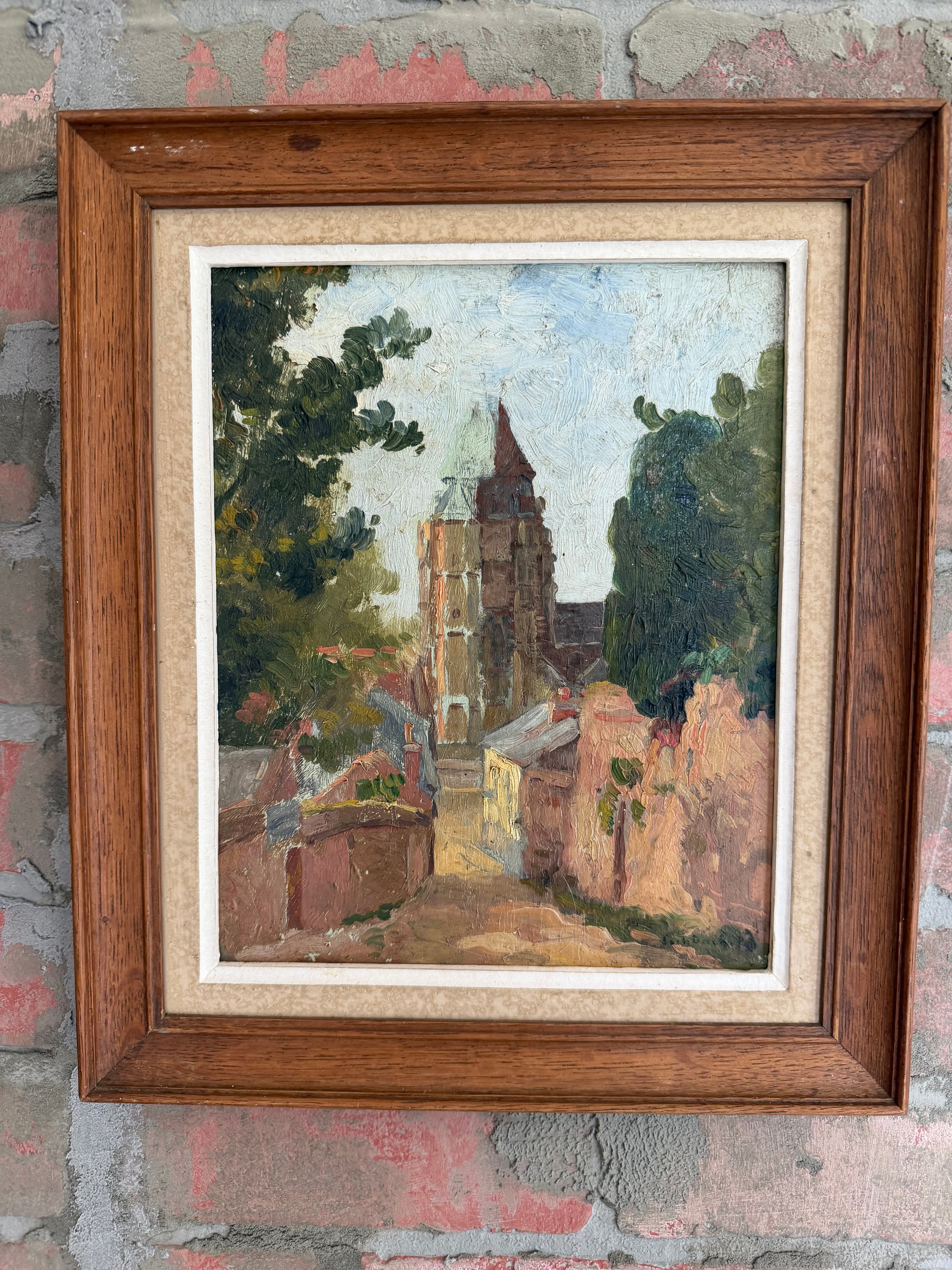 Sunlit French Village Path – Signed Paul André Eschbach