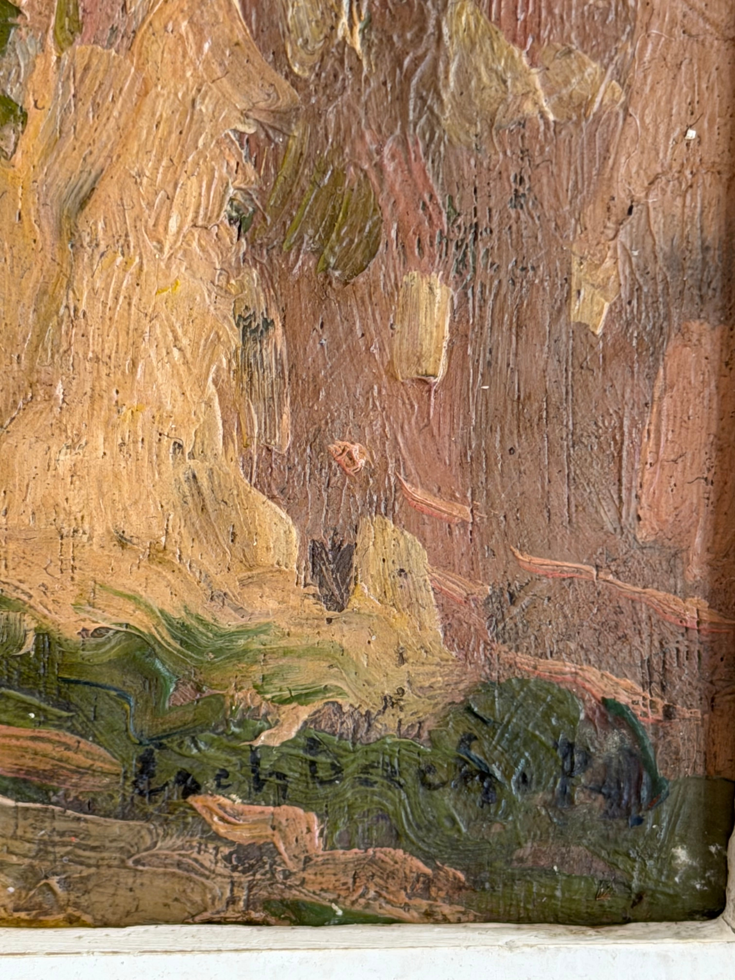 Sunlit French Village Path – Signed Paul André Eschbach