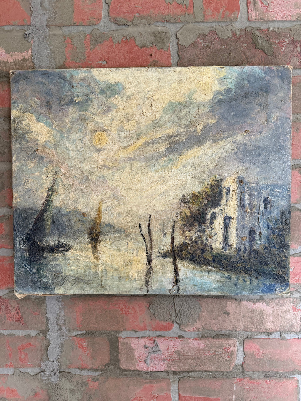 Antique French Landscape Oil Painting by Guérin Le Guay – Early 20th Century