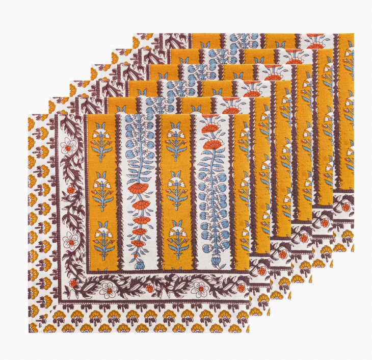 Avignon Napkins Dijon & Blue, Set of 6